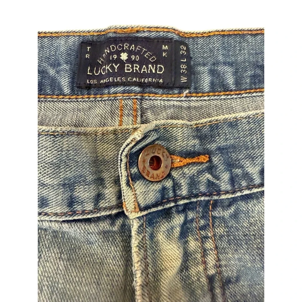 Lucky Brand Men's 221 Original Straight Distressed Faded Jeans Size 38 Inseam 31